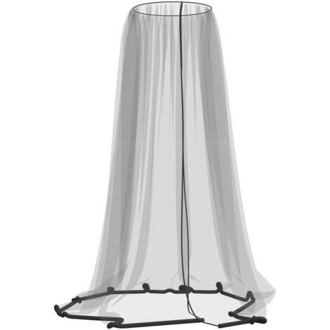 vidaXL Zanzariera per Ombrellone 220 Rete Nera Φ300x230 cm