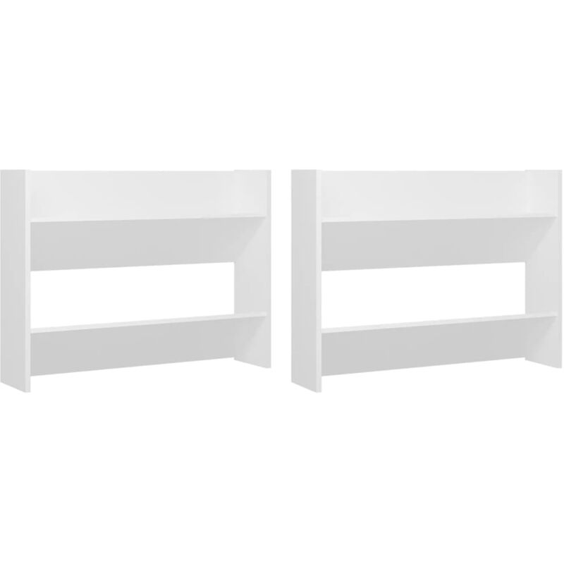 

vidaXL Zapatero de pared 2 uds blanco aglomerado 80x18x60 cm - Blanco