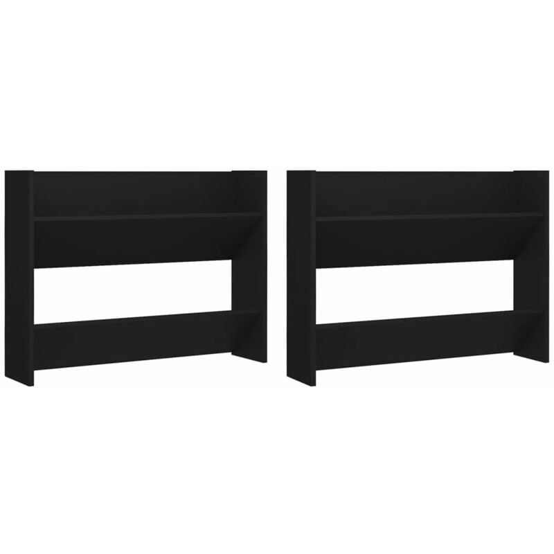 

Zapatero de pared 2 uds negro aglomerado 80x18x60 cm - Negro - Vidaxl