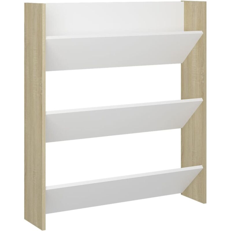 

Zapatero de pared aglomerado color roble Sonoma 80x18x90 cm - Beige - Vidaxl
