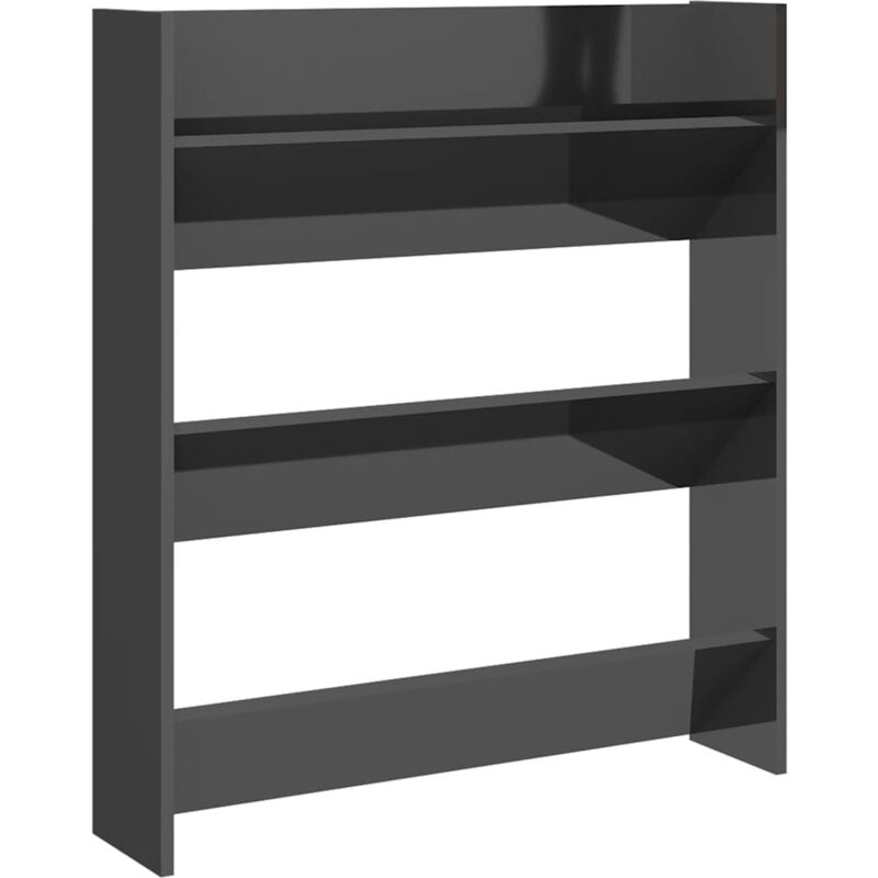 

Vidaxl - Zapatero de pared aglomerado gris brillante 80x18x90 cm - Gris