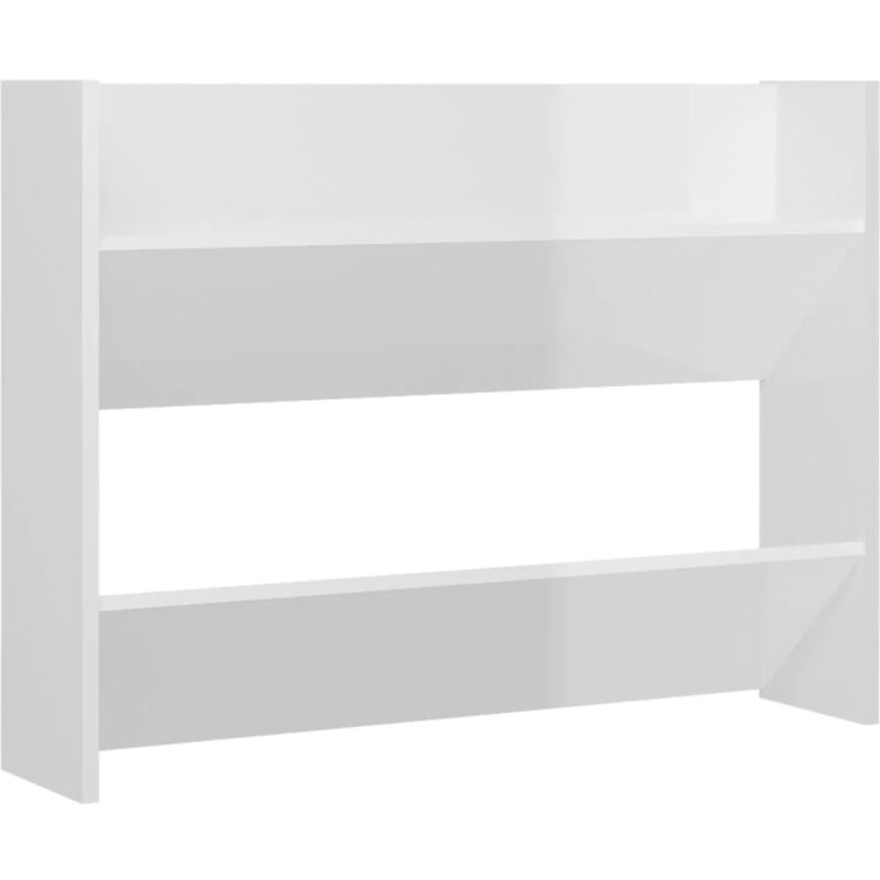 

Vidaxl - Zapatero de pared de aglomerado blanco brillante 80x18x60 cm - Blanco