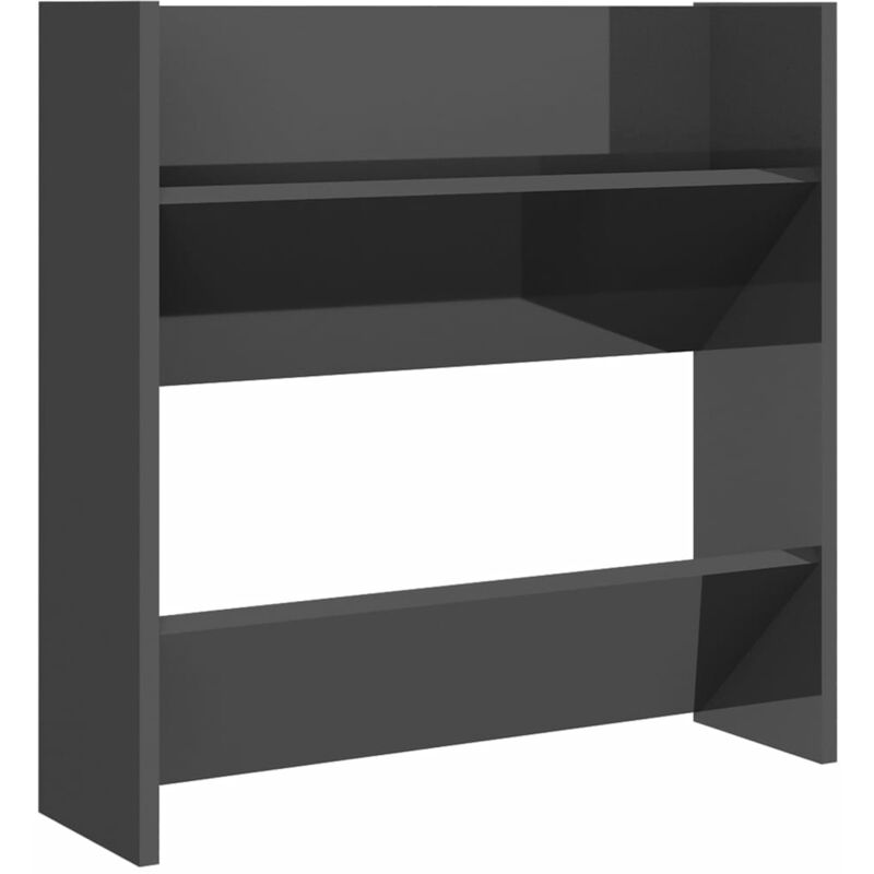 

Zapatero de pared de aglomerado gris brillante 60x18x60 cm - Gris - Vidaxl