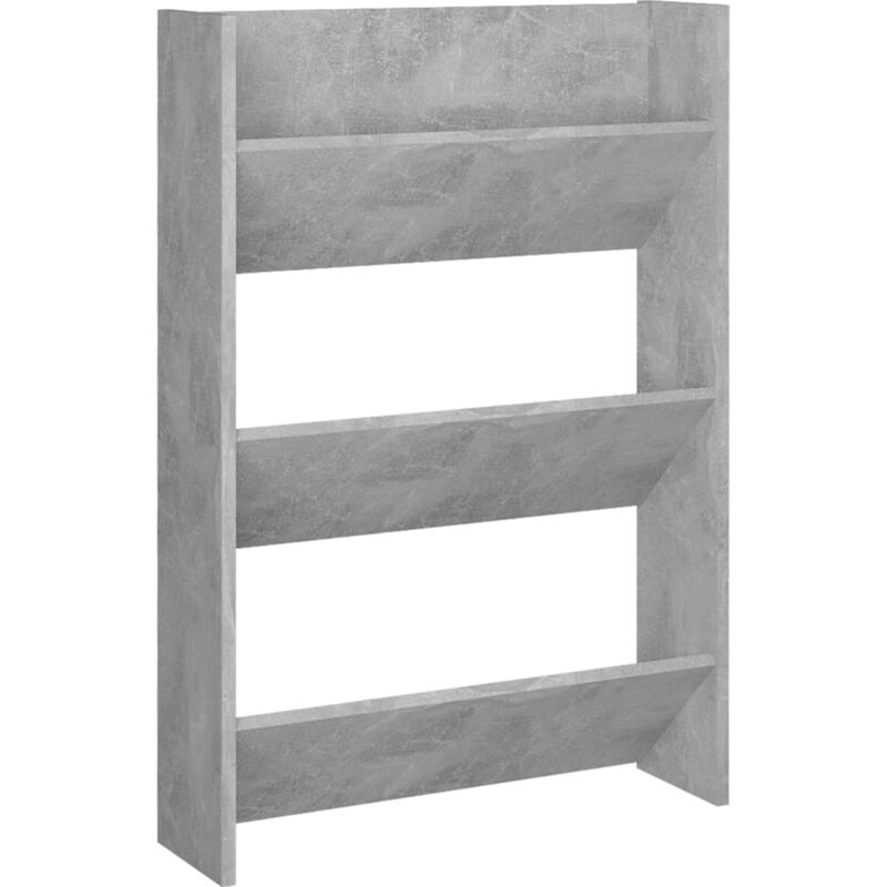 

vidaXL Zapatero de pared de aglomerado gris hormigón 60x18x90 cm - Gris