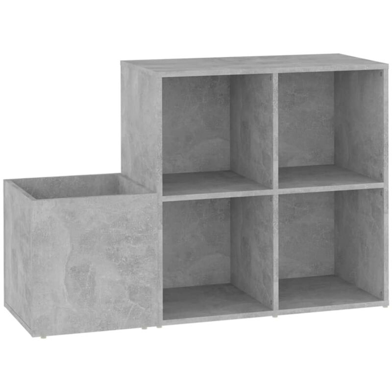 

vidaXL Zapatero de recibidor aglomerado gris hormigón 105x35,5x70 cm - Gris