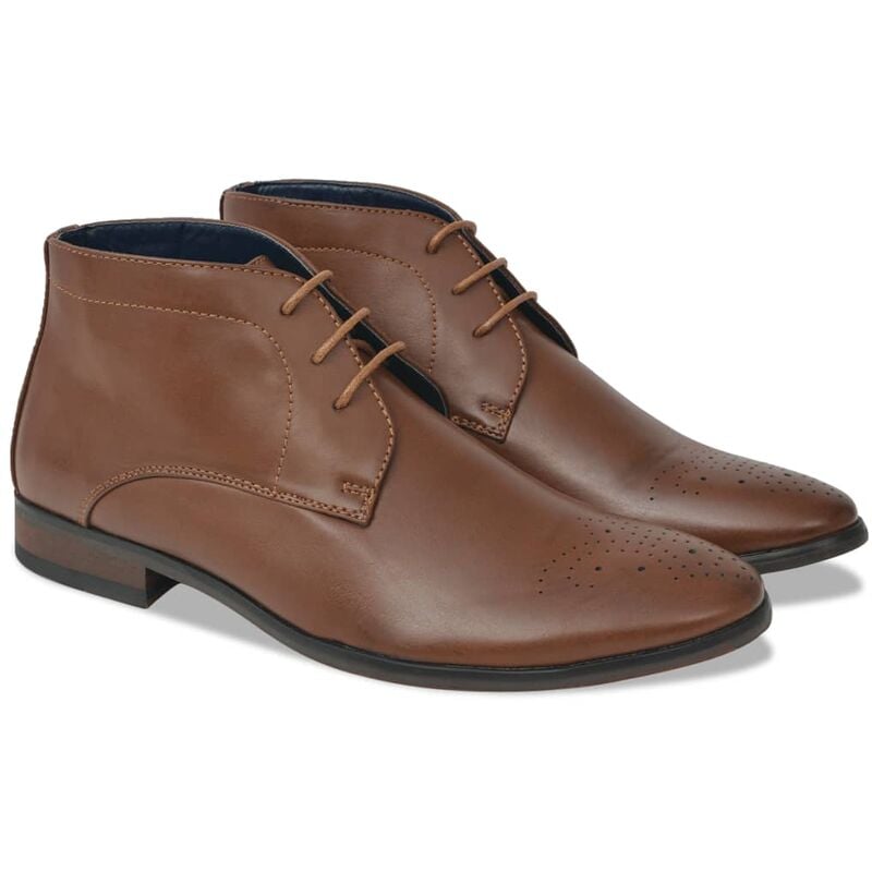 

Vidaxl - Zapatos botines de hombre de cordones marrón T 44 cuero PU - Marrón