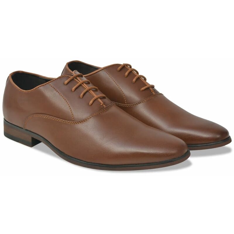 

vidaXL Zapatos de negocio de hombre cordones marrón talla 40 cuero PU - Marrón