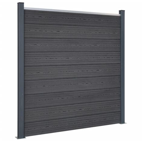 vidaXL Zaunelement-Set Grau 180x186 cm WPC