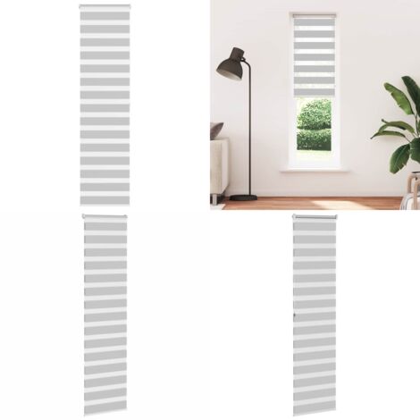 vidaXL Zebrarollo Hellgrau 65x200 cm Stoffbreite 60,9 cm Polyester