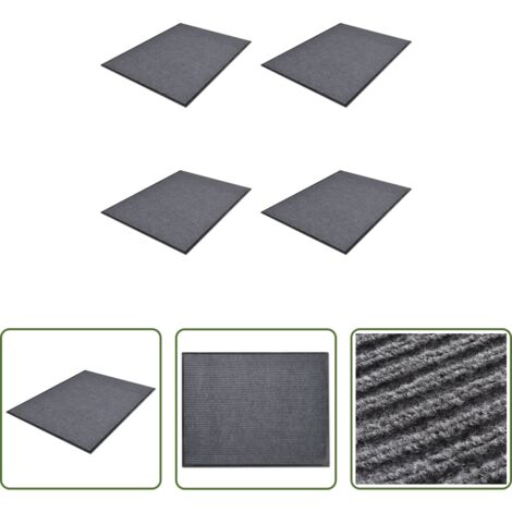 vidaXL Zerbino pieghevole -  Zerbini in PVC 4 pz Grigi 90x60 cm