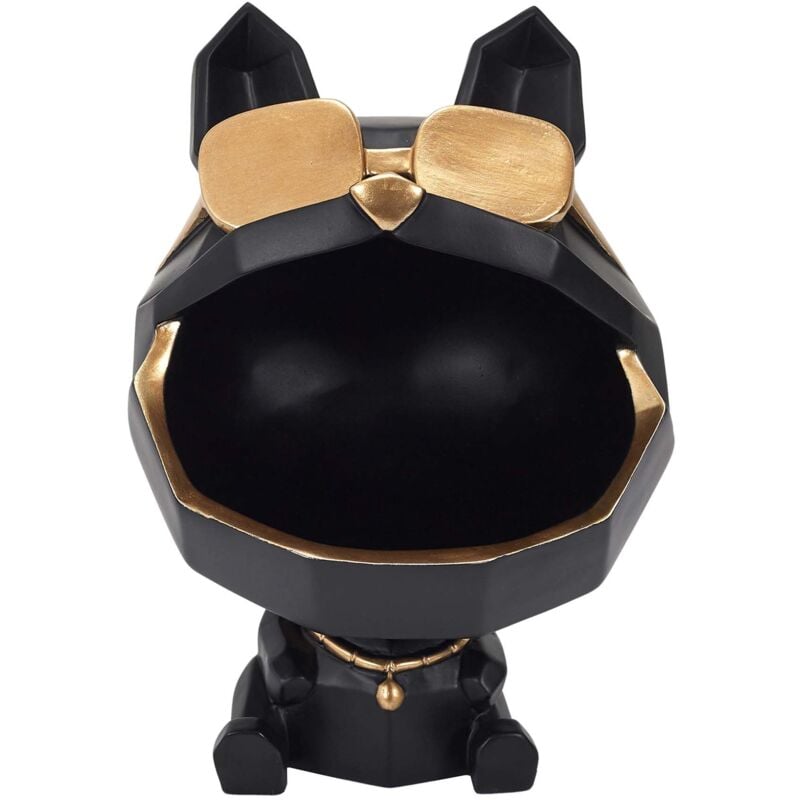 Vide poche chien lunettes dorées origami Noir et doré