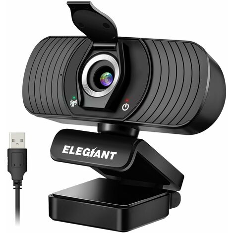 Webcam 1080P Full HD con Micrófono Y cubierta de privacidad, USB