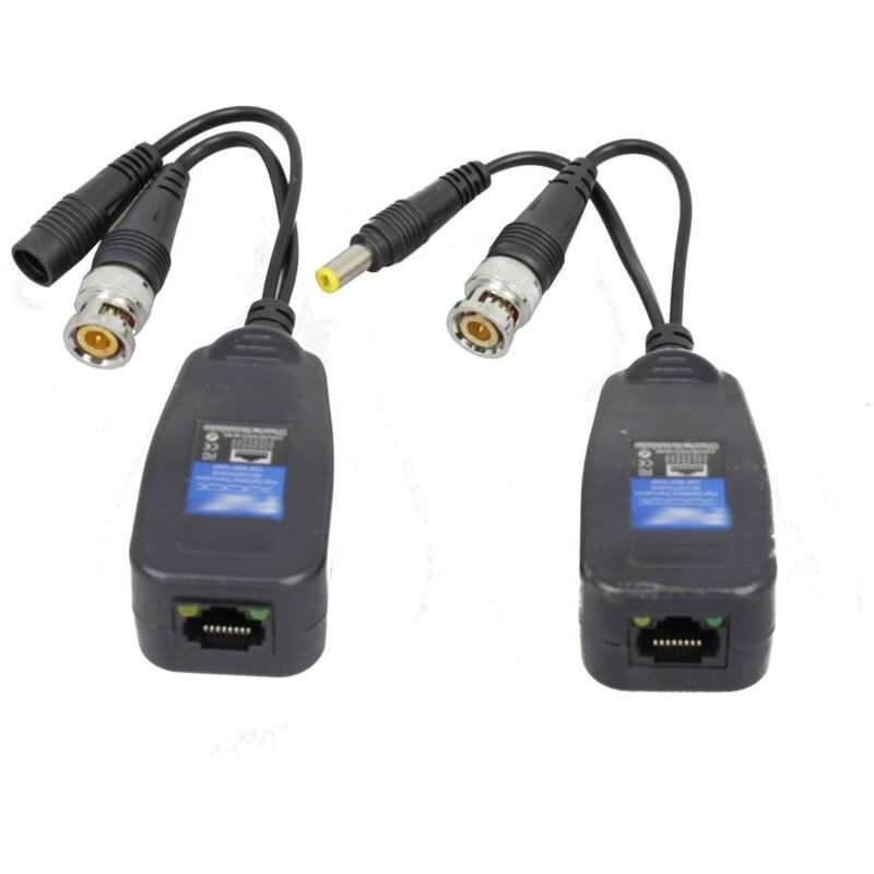 

Video balun pasivo (pareja) con alimentación. RJ45. protocolos AHD, TVI y CVI cámaras analógicas CVBS - Jandei