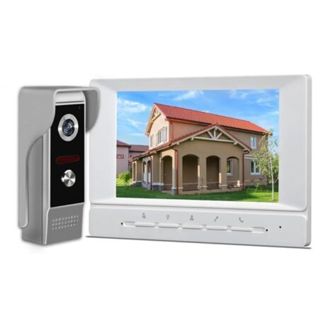 Vidéo Interphone 7 Pouces Support pour Déverrouillage et Surveillance pour Maison de Campagne Prise EU