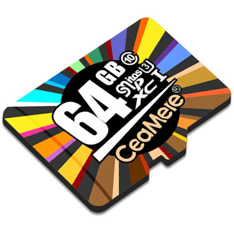 Video storage accessory 64 GB micro SD card: suitable for surveillance cameras, dash cams, mobile phones and tablets