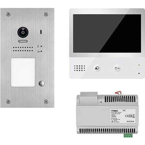 Video-Türsprechanlage VT200 Unterputz-- mit 1xTürsprechstelle, 1xTaste 1xTouch-Komfort-Innenstation