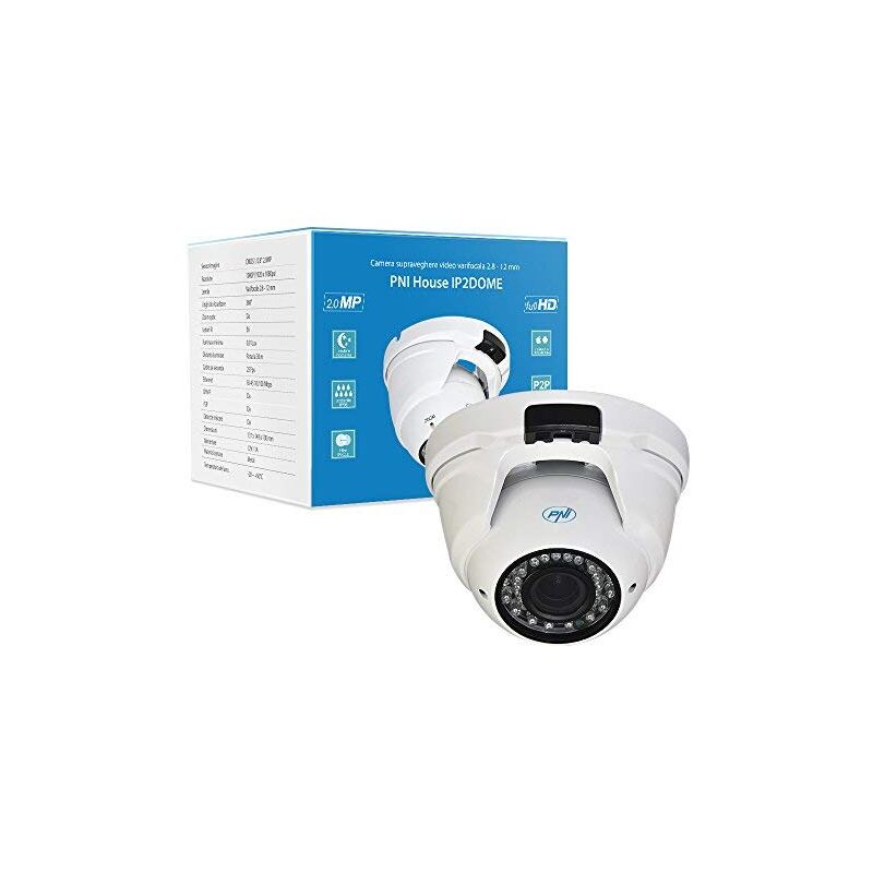 Image of Videocamera di sorveglianza dom PNI House IP2DOME 2MP 1080P lente varifocale 2.8-12 mm, per interno ed esterno, 360° angolo di vista, 25 fps, 36 ir