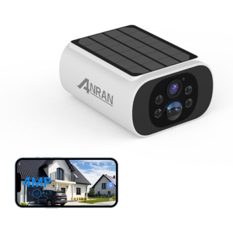 Videocamere di sorveglianza per esterni 4MP WiFi Telecamera di Sorveglianza per Kit Telecamere Videosorveglianza con Pannello Solare, Telecamera Sostitutiva,Compatibile con NVR ANRAN