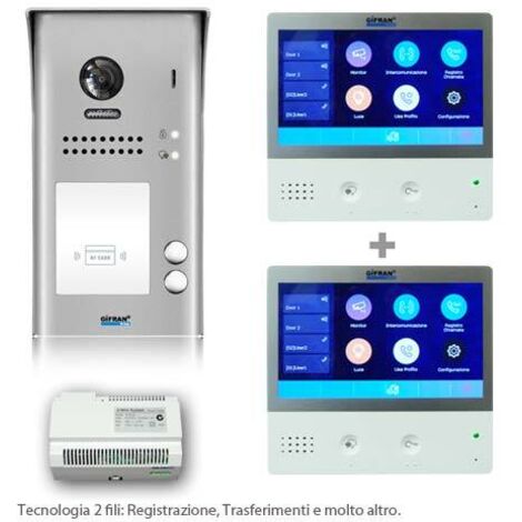 Videocitofono bifamiliare monitor 7 pollici WIFI per