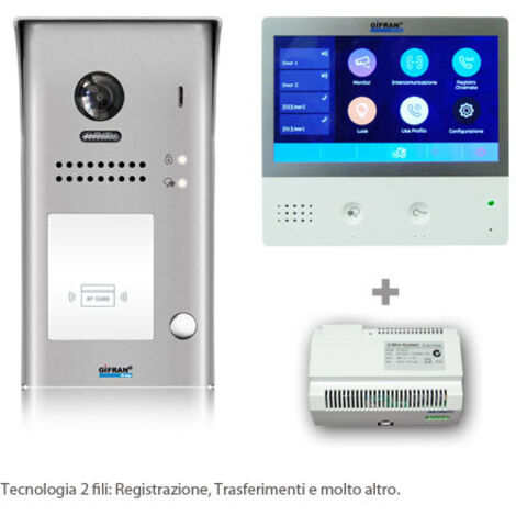 Videocitofono WiFi monofamiliare 2 fili professionale