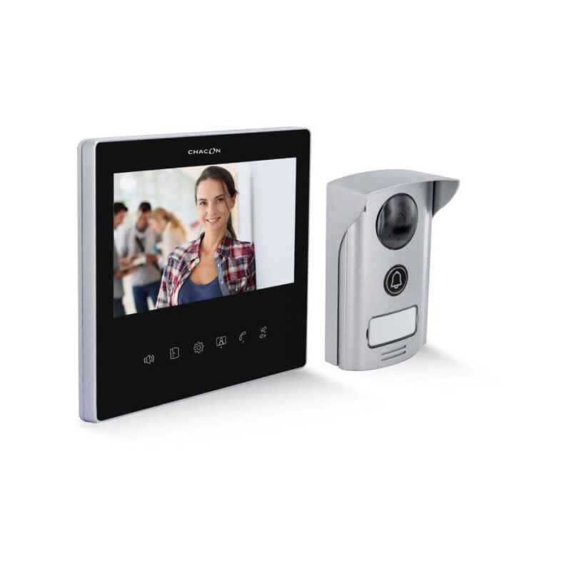 Chacon - Vidéophone 2 dils - 7 - Ultra slim - Noir