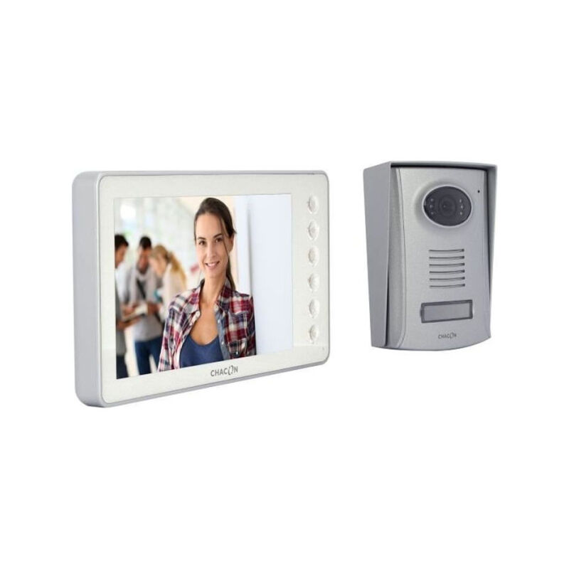 Videophone Chacon 2 fils 7'' - Blanc - IP44 - Vision nocturne - Garantie 2 ans