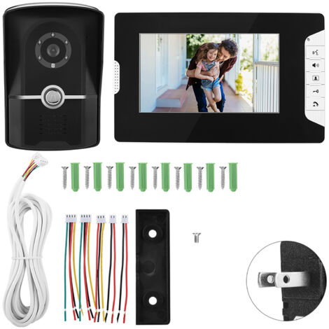 Vidéophone HD 7 pouces avec caméra extérieure et moniteur intérieur pour maison (prise US)