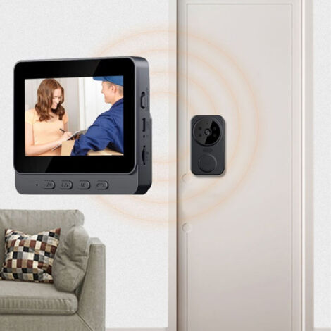 [Videoportero con cámara] + [Inteligente] + [HD de 4,3 pulgadas y 170°] + [Bluetooth inalámbrico] + [8 MP ABS] + [Batería de 800 mAh] + [Kit de instalación completo]