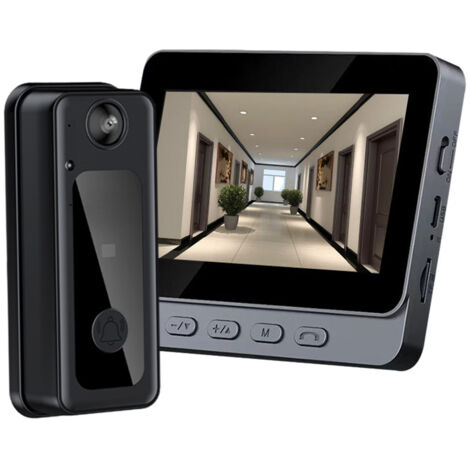 Videoportero inalámbrico 2,4GHz  Pantalla IPS 4,3"  Interconexión Bluetooth  Vigilancia HD  Intercomunicador bidireccional  Para villa, casa u oficina