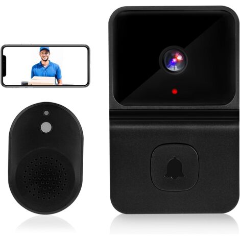 Videoportero inalámbrico con cámara de seguridad visual inteligente, videoportero inalámbrico con timbre de alta resolución 1080p, visión nocturna infrarroja y audio bidireccional - Nazalus