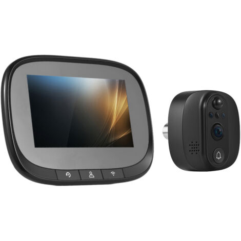 Videoportero inteligente con mirilla integrada, Wi-Fi de 2,4 GHz, pantalla IPS de 4,3 pulgadas, aplicación Tuya, detección de movimiento nocturna inalámbrica PIR y batería recargable integrada.