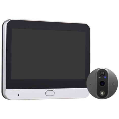 Videoportero WiFi de 3 MP para apartamentos, cámara con mirilla y pantalla de 4,3 pulgadas, aplicación Smart Life/Tuya, detección de movimiento PIR de 1080p, alarma, audio bidireccional.
