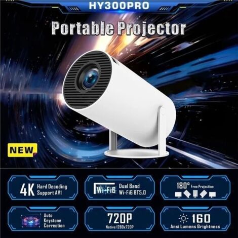 Vidéoprojecteur de Android 11.0 2.4G / 5G WiFi 6 Bluetooth 5.0 1280x720P Projecteur cinéma maison