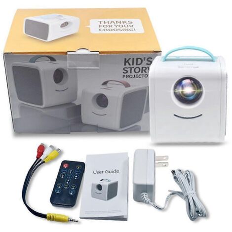 Vidéoprojecteur domestique avec ports USB/AV/audio, compatible 1080p, prise UE/US, bleu