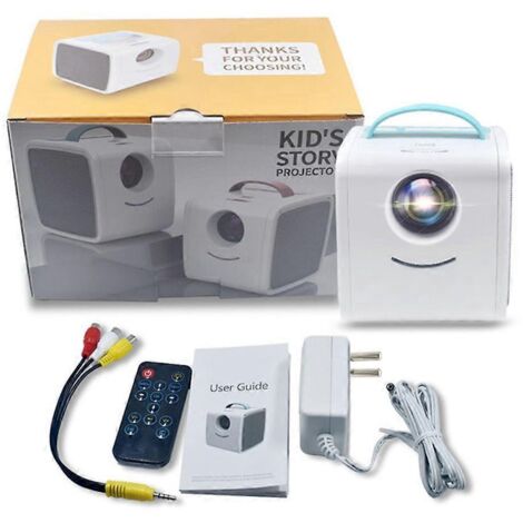 Vidéoprojecteur domestique avec ports USB/AV/audio, compatible 1080p, prise UE/US, bleu.