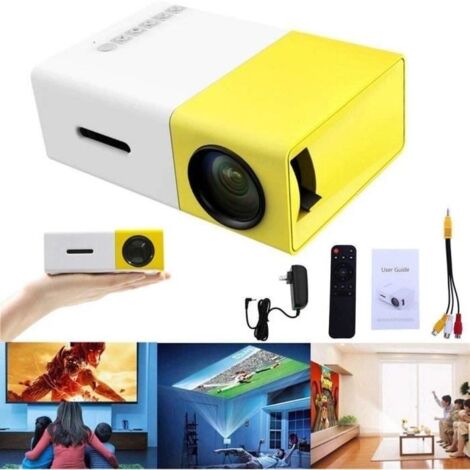 Vidéoprojecteur LED 1080p Portable FOXNOVO - Cinéma Full HD - 400 Lumens - Jaune