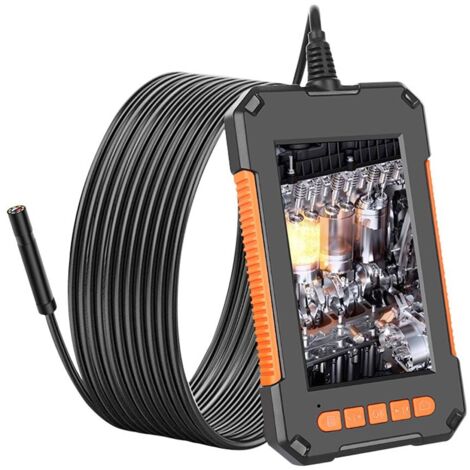 Videoscopio industriale, 4,3'', 1080P, 5M, LED, 2600mAh, impermeabile, nero/arancione