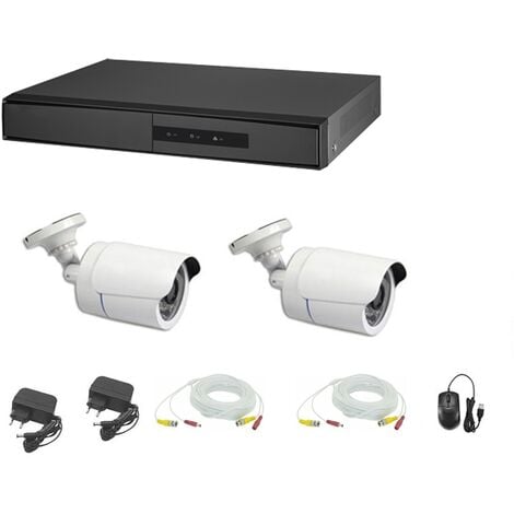 HOUSECURITY VIDEOÜBERWACHUNG KIT AHD CLOUD DVR 4 KANÄLE 2 KAMERAS 5 MPX KABEL