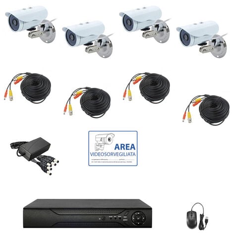 HOUSECURITY VIDEOÜBERWACHUNG KIT AHD IP CLOUD DVR 4 KANÄLE 4 KAMERAS HD IR 2 MPX KOMPLETT