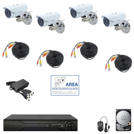 HOUSECURITY VIDEOÜBERWACHUNG KIT AHD IP CLOUD DVR 4 KANÄLE 4 KAMERAS HD IR 5 MPX HD 320GB