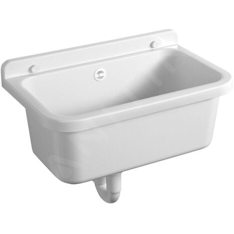 Vidoir suspendu 55x34 cm en polypropylène blanc – Siphon et trop-plein inclus – Résistant jusqu'à 100°C – PI5055 – Aqualine