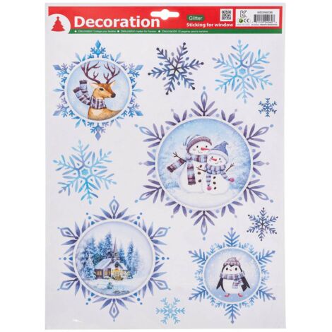 Vidrio Deco blanco brillo plateado 29x41cm - Feeric lights & christmas