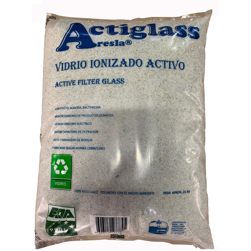 Saco 21Kg Vidrio Ionizado Eco Filtrante Para Filtro Piscina 0,45 A 1Mm Grado 1