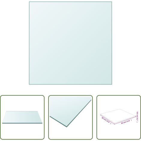 Vidrio templado -  Superficie de mesa vidrio templado transparente 30x30 cm