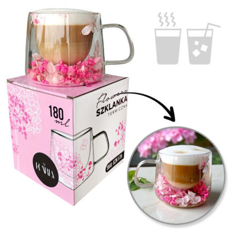 Vidrio térmico de doble fondo ECARLA con hortensias en el interior SZK175