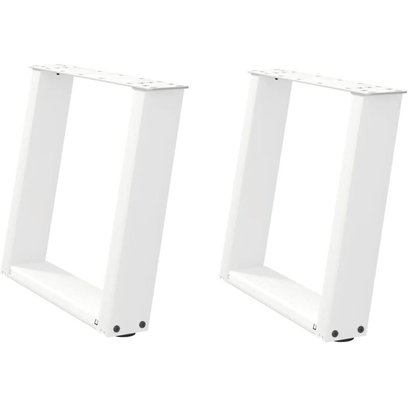 vidaXL Coffee Table Legs U-Shaped 2 pcs White 50x(42-43) cm Steel, White