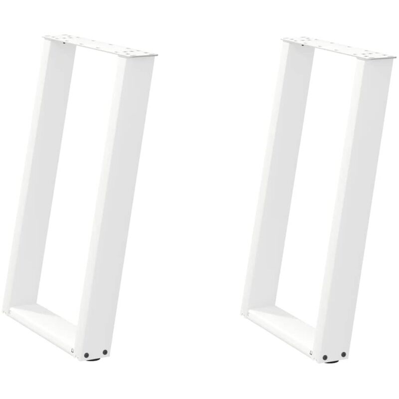 vidaXL Dining Table Legs U-Shaped 2 pcs White 60x(72-73) cm Steel, White