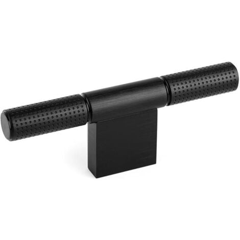 VIEFE pomo aluminio ''t'' point l110 negro cepi negro cepillado