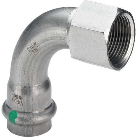 VIEGA 2314.5 Curva Mista Femmina/Femmina Ø15X1/2"Femmina In Inox A Pressare - 437091