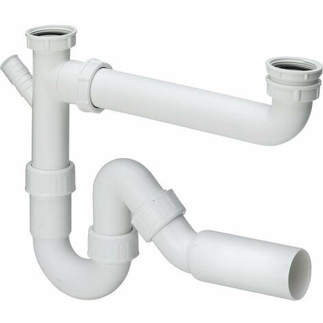 Viega Ablaufverbindung 79485.20, G 1 1/2" x 50mm x 90-310mm, Kunststoff, Weiß